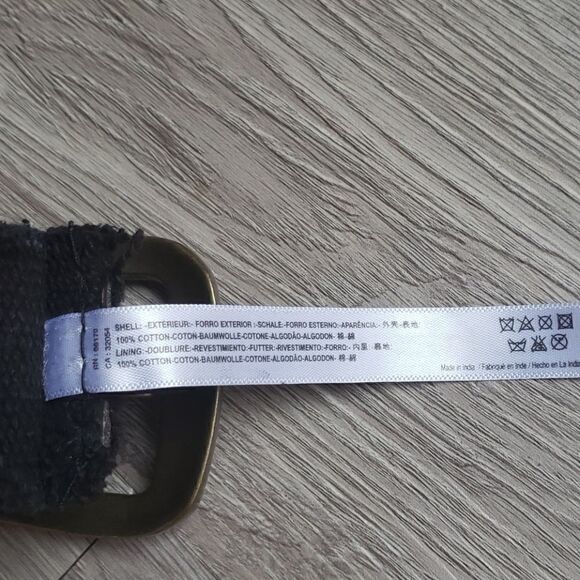 Free People Brass Studded Black Distressed Canvas Grommet Belt - Picture 6 of 7